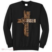 Easter Cross He Is Risen Jesus Christian Happy Easter Sweatshirt thumb 0