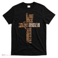Easter Cross He Is Risen Jesus Christian Happy Easter T-Shirt thumb 0