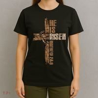Easter Cross He Is Risen Jesus Christian Happy Easter T-Shirt thumb 4