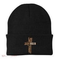 Easter Cross He Is Risen Jesus Christian Happy Easter Beanie thumb 0