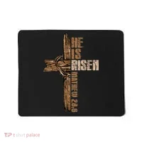 Easter Cross He Is Risen Jesus Christian Happy Easter Mousepad thumb 0
