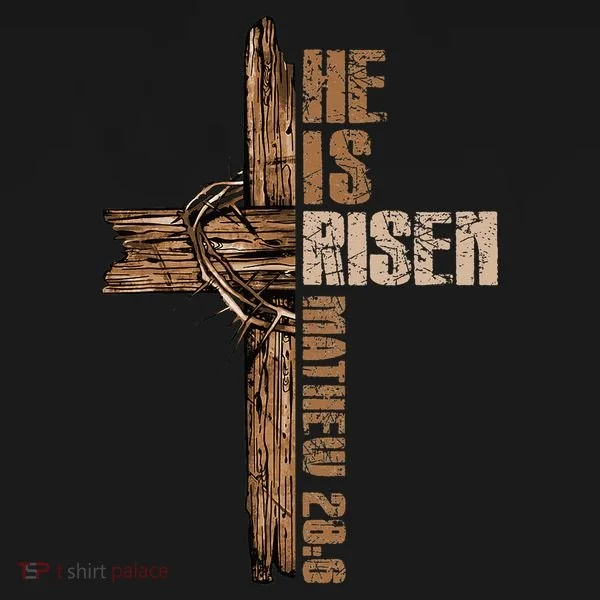 Easter Cross He Is Risen Jesus Christian Happy Easter Mousepad
