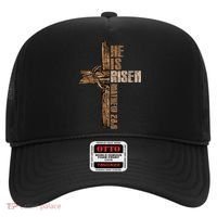 Easter Cross He Is Risen Jesus Christian Happy Easter Hat thumb 0