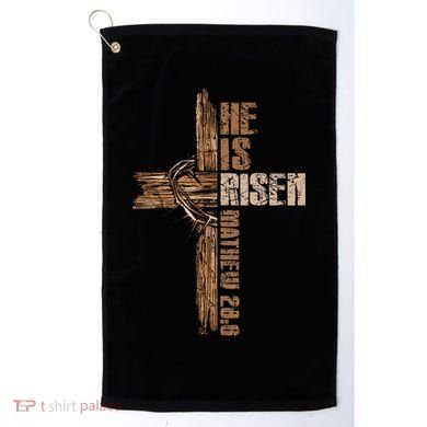 Easter Cross He Is Risen Jesus Christian Happy Easter Golf Towel