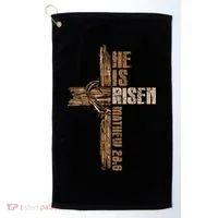 Easter Cross He Is Risen Jesus Christian Happy Easter Golf Towel thumb 0