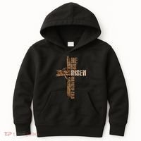 Easter Cross He Is Risen Jesus Christian Happy Easter Kids Hoodie thumb 0