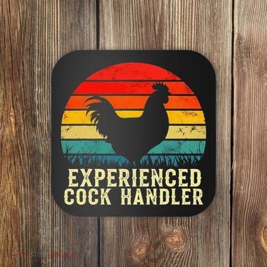 Experienced Cock Handler Funny Inappropriate Vintage Retro Coaster