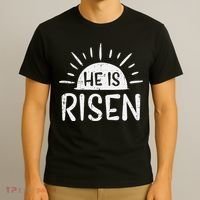 Easter Christian He Is Risen Sun Resurrection T-Shirt thumb 3