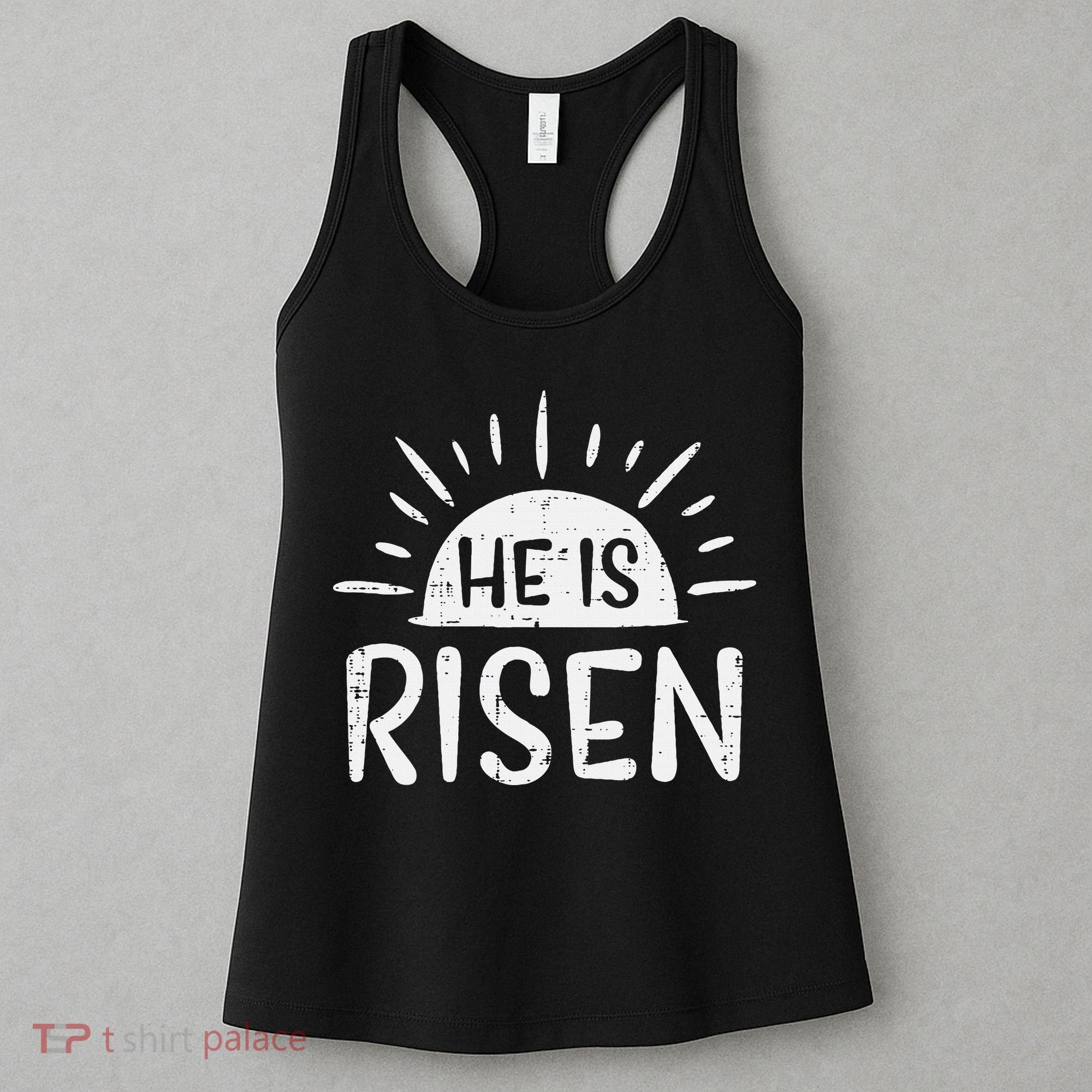 Easter Christian He Is Risen Sun Resurrection Women's Tank Top