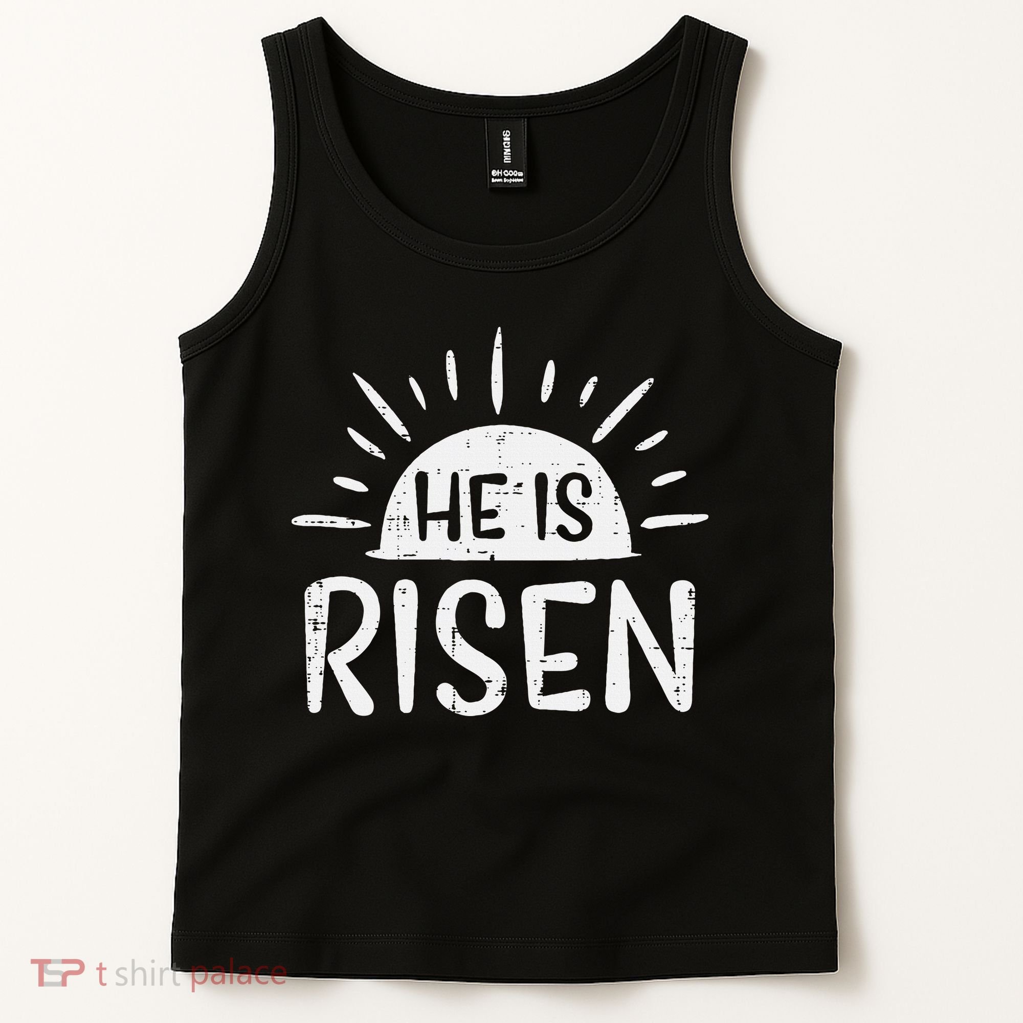 Easter Christian He Is Risen Sun Resurrection Tank Top