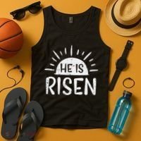 Easter Christian He Is Risen Sun Resurrection Tank Top thumb 4