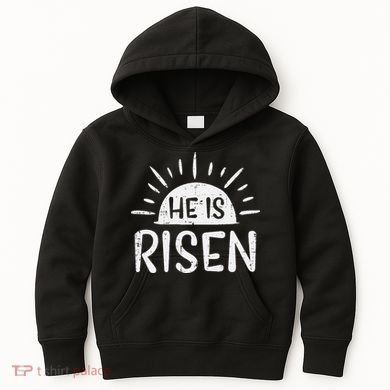 Easter Christian He Is Risen Sun Resurrection Kids Hoodie