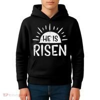 Easter Christian He Is Risen Sun Resurrection Kids Hoodie thumb 4