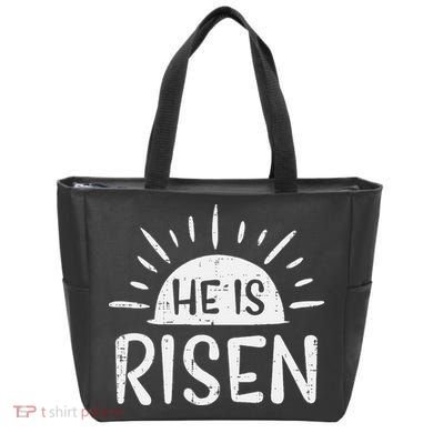 Easter Christian He Is Risen Sun Resurrection Tote Bag