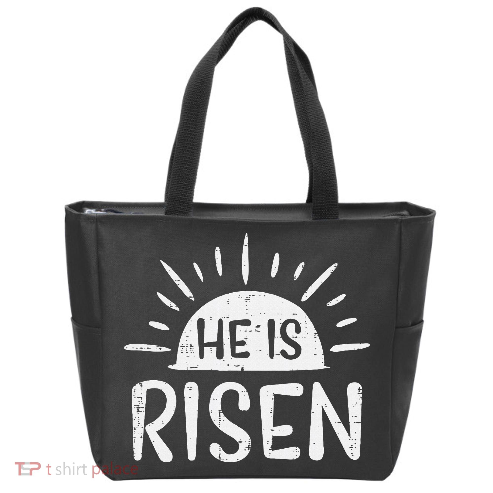 Easter Christian He Is Risen Sun Resurrection Tote Bag