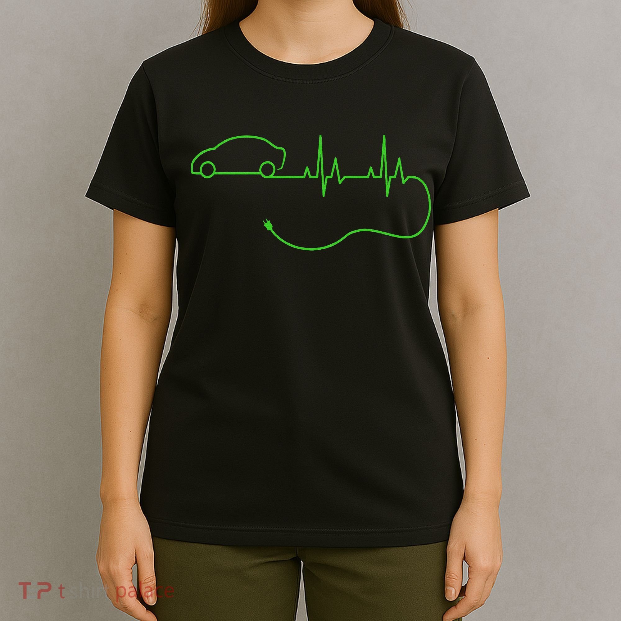 Electric Car Heartbeat Electric Vehicle Ev T-Shirt