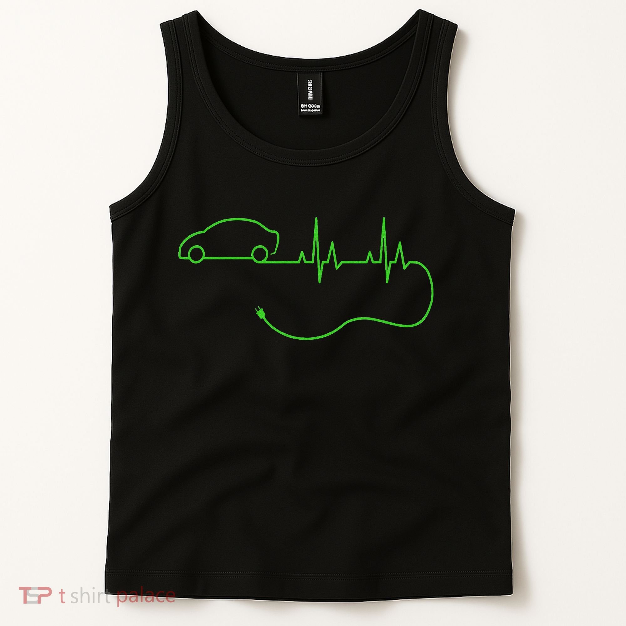 Electric Car Heartbeat Electric Vehicle Ev Tank Top