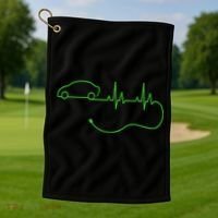Electric Car Heartbeat Electric Vehicle Ev Golf Towel thumb 1
