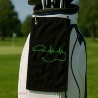 Electric Car Heartbeat Electric Vehicle Ev Golf Towel thumb 2
