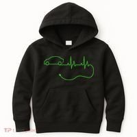 Electric Car Heartbeat Electric Vehicle Ev Kids Hoodie thumb 0