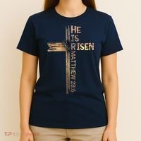 Easter Christian He Is Risen Sun Resurrection M.en Women K.ids T-Shirt thumb 4