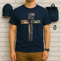 Easter Christian He Is Risen Sun Resurrection M.en Women K.ids T-Shirt thumb 6
