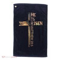 Easter Christian He Is Risen Sun Resurrection M.en Women K.ids Golf Towel thumb 0