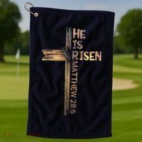 Easter Christian He Is Risen Sun Resurrection M.en Women K.ids Golf Towel thumb 1