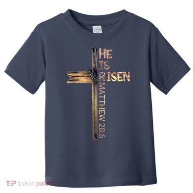Easter Christian He Is Risen Sun Resurrection M.en Women K.ids Toddler T-Shirt