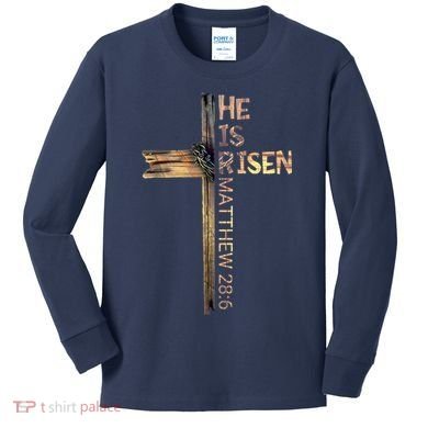 Easter Christian He Is Risen Sun Resurrection M.en Women K.ids Kids Long Sleeve Shirt