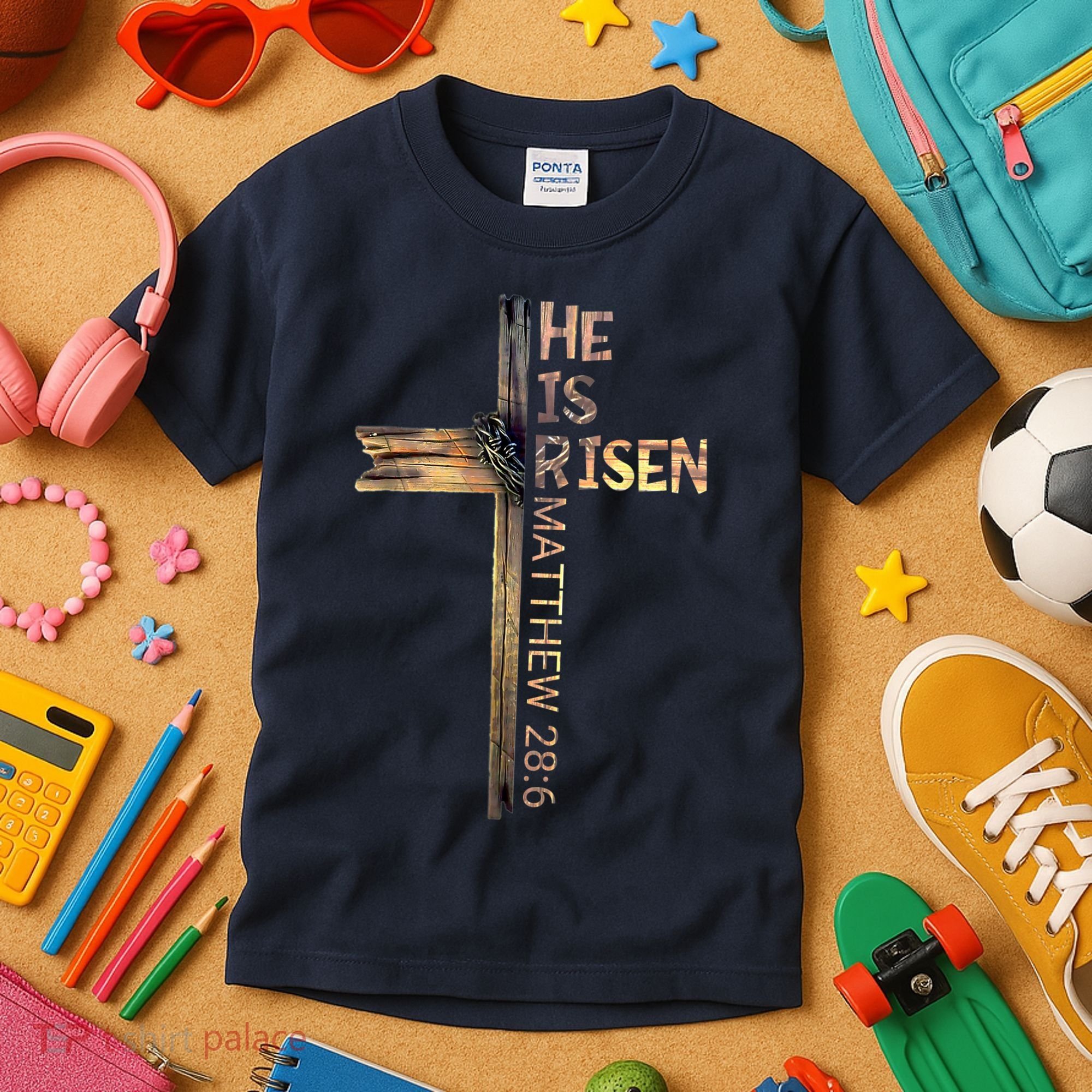 Easter Christian He Is Risen Sun Resurrection M.en Women K.ids Kids T-Shirt