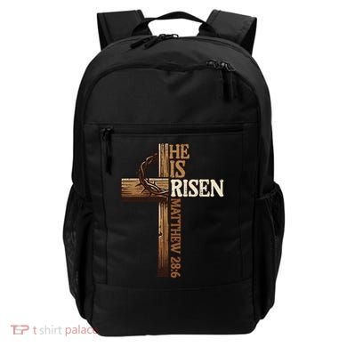 Easter Cross He Is Risen Jesus Christian Backpack