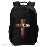 Easter Cross He Is Risen Jesus Christian Backpack thumb 0