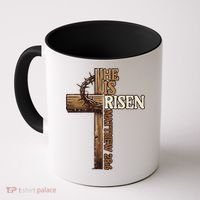 Easter Cross He Is Risen Jesus Christian Coffee Mug thumb 0