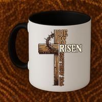 Easter Cross He Is Risen Jesus Christian Coffee Mug thumb 2