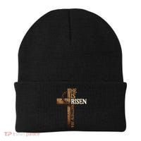 Easter Cross He Is Risen Jesus Christian Beanie thumb 0