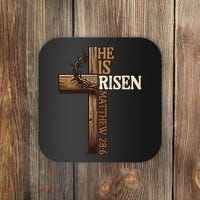 Easter Cross He Is Risen Jesus Christian Coaster thumb 0