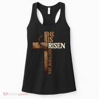 Easter Cross He Is Risen Jesus Christian Women's Tank Top thumb 0