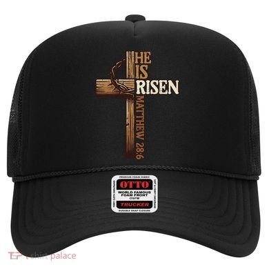 Easter Cross He Is Risen Jesus Christian Hat