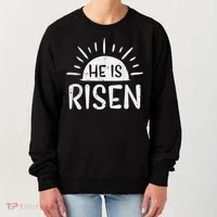 Easter Christian He Is Risen Sun Resurrection Women's Sweatshirt thumb 0