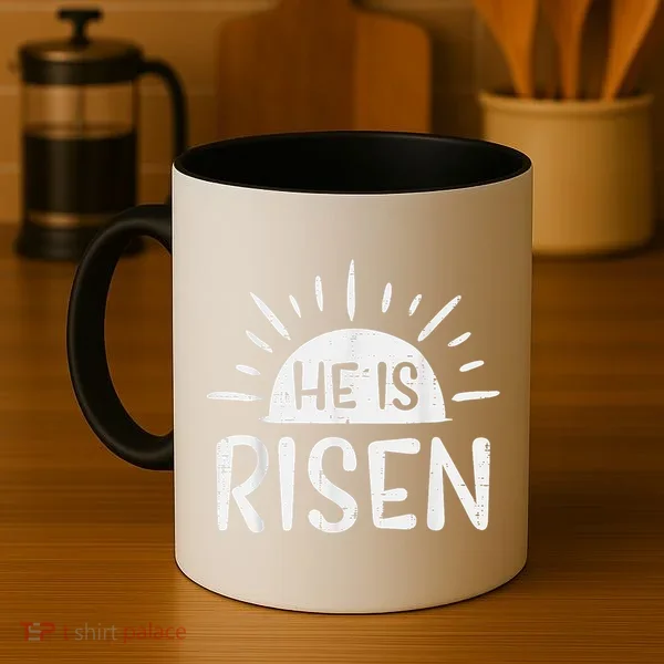 Easter Christian He Is Risen Sun Resurrection Coffee Mug