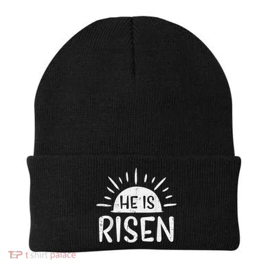 Easter Christian He Is Risen Sun Resurrection Beanie