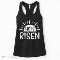 Easter Christian He Is Risen Sun Resurrection Women's Tank Top thumb 0