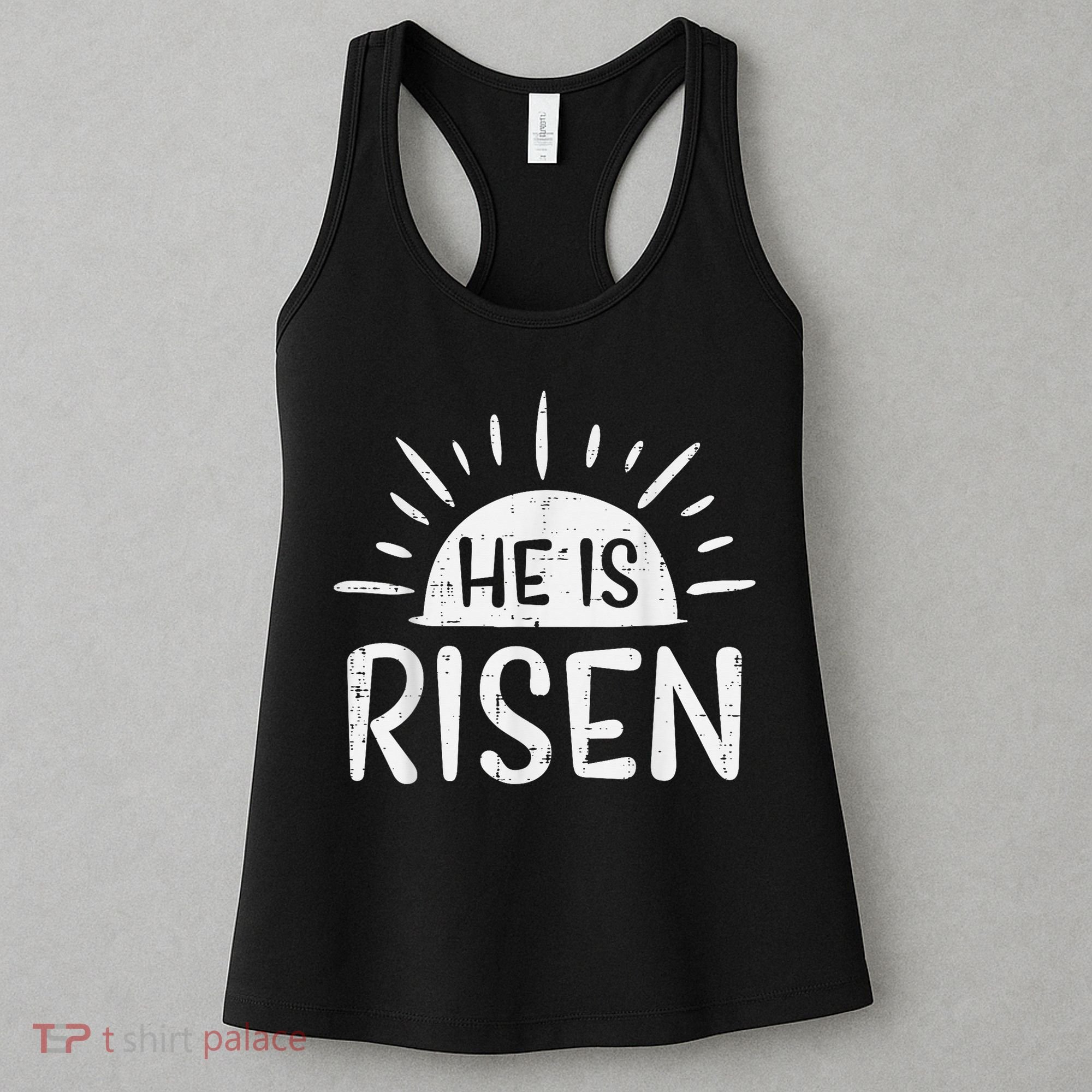 Easter Christian He Is Risen Sun Resurrection Women's Tank Top