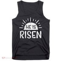 Easter Christian He Is Risen Sun Resurrection Tank Top thumb 0
