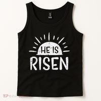 Easter Christian He Is Risen Sun Resurrection Tank Top thumb 2