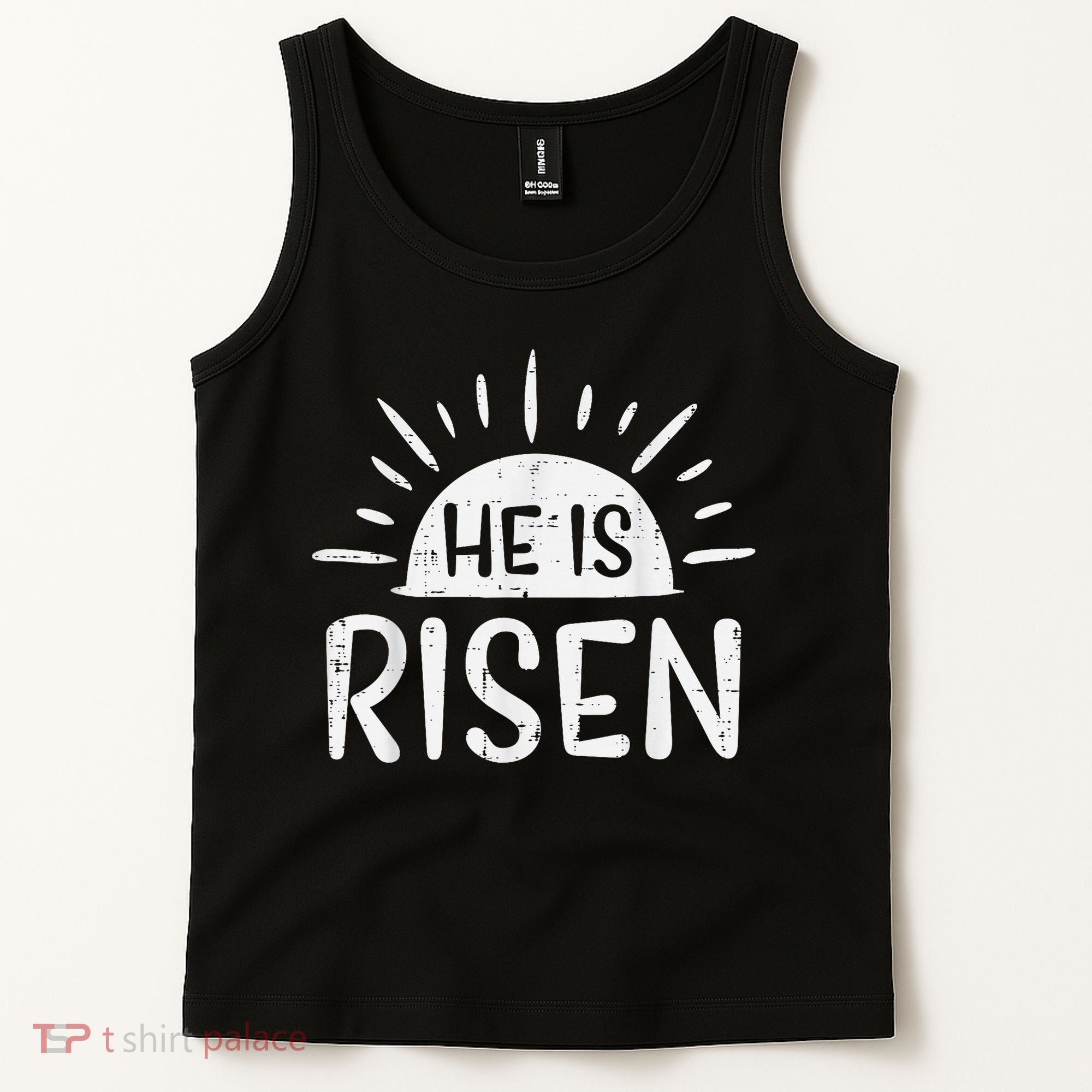 Easter Christian He Is Risen Sun Resurrection Tank Top