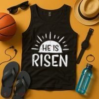 Easter Christian He Is Risen Sun Resurrection Tank Top thumb 4
