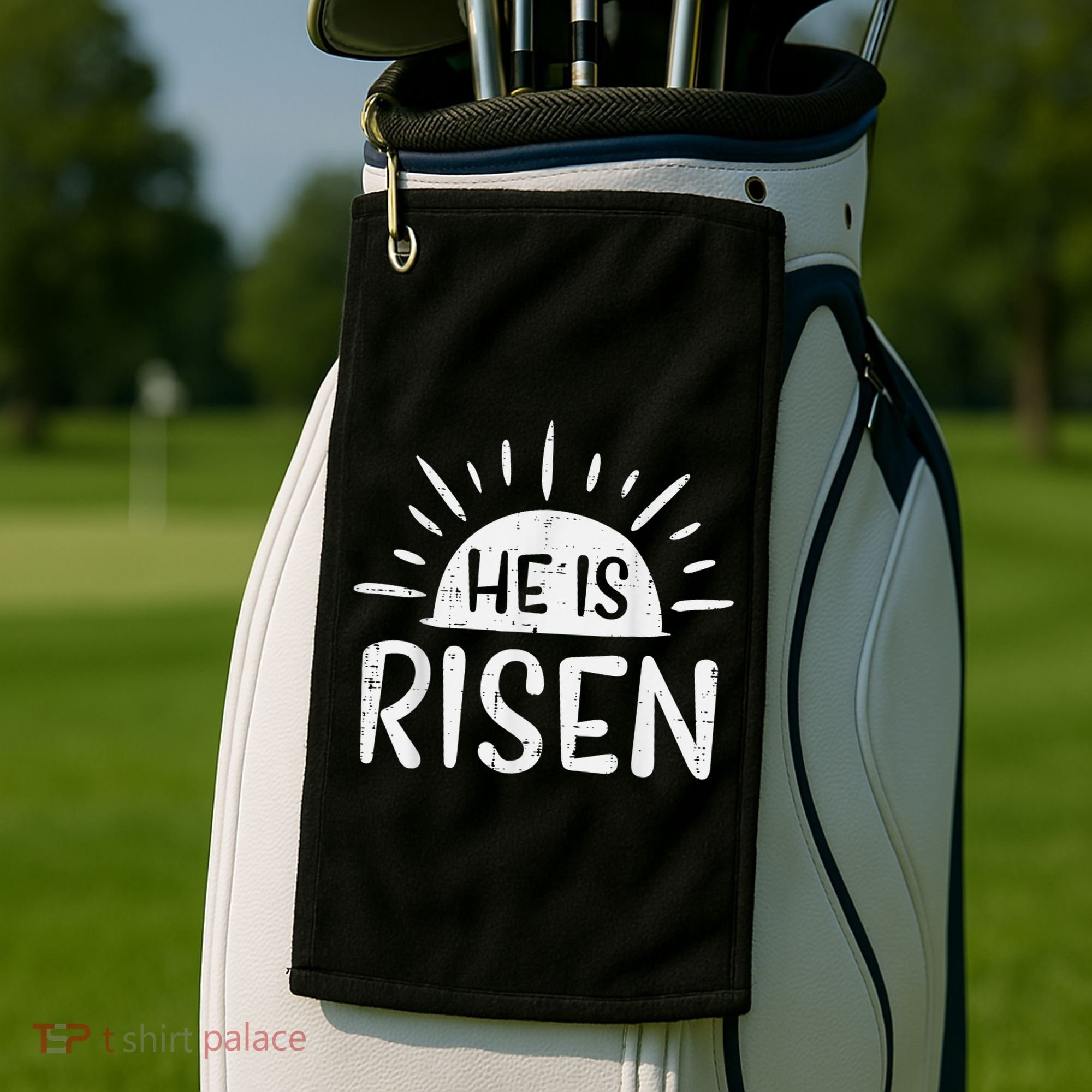 Easter Christian He Is Risen Sun Resurrection Golf Towel