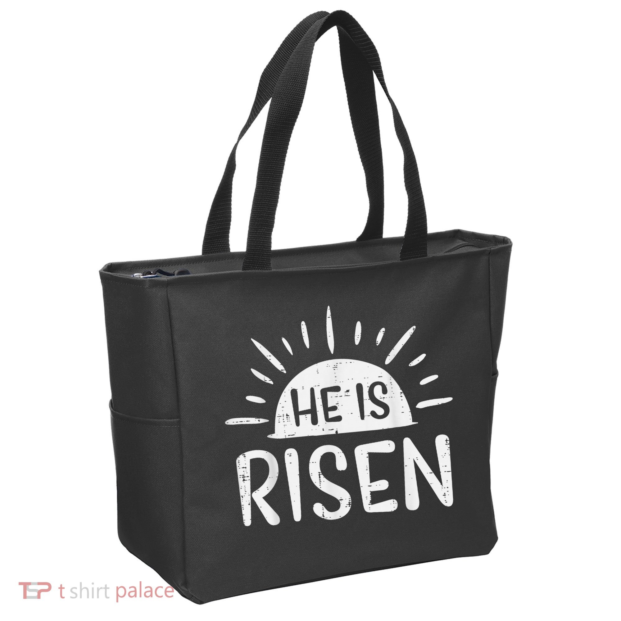 Easter Christian He Is Risen Sun Resurrection Tote Bag